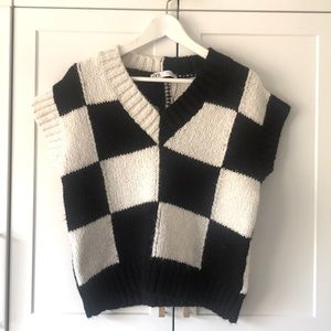 Wednesday Addams Zara checkered vest size S